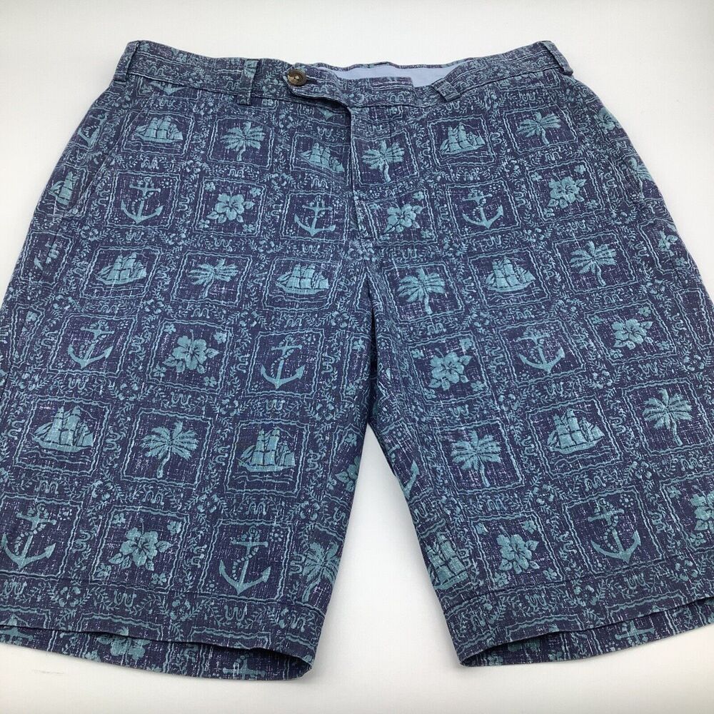 Brooks Brothers Mens Reyn Spooner Bermuda Shorts Blue‎ Size 34